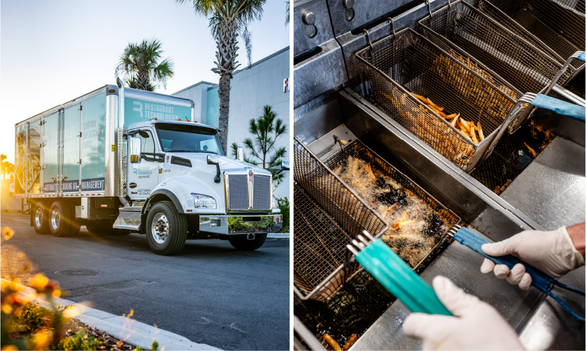 Oil Delivery Truck and a Fryer